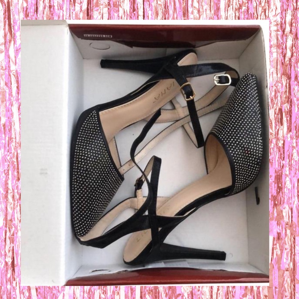 EUC Black Liliana Rhinestone Heels!!